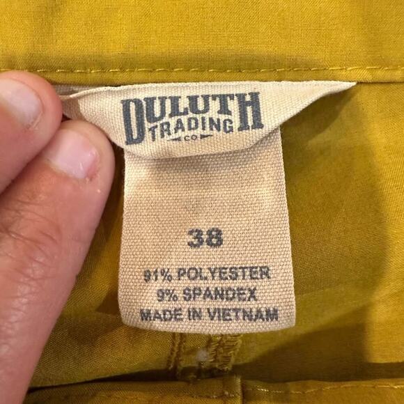 Duluth Trading Bull Moose Hybrid Flex 9” Board Shorts Mens 38 Yellow Swim Trunks - Picture 4 of 7